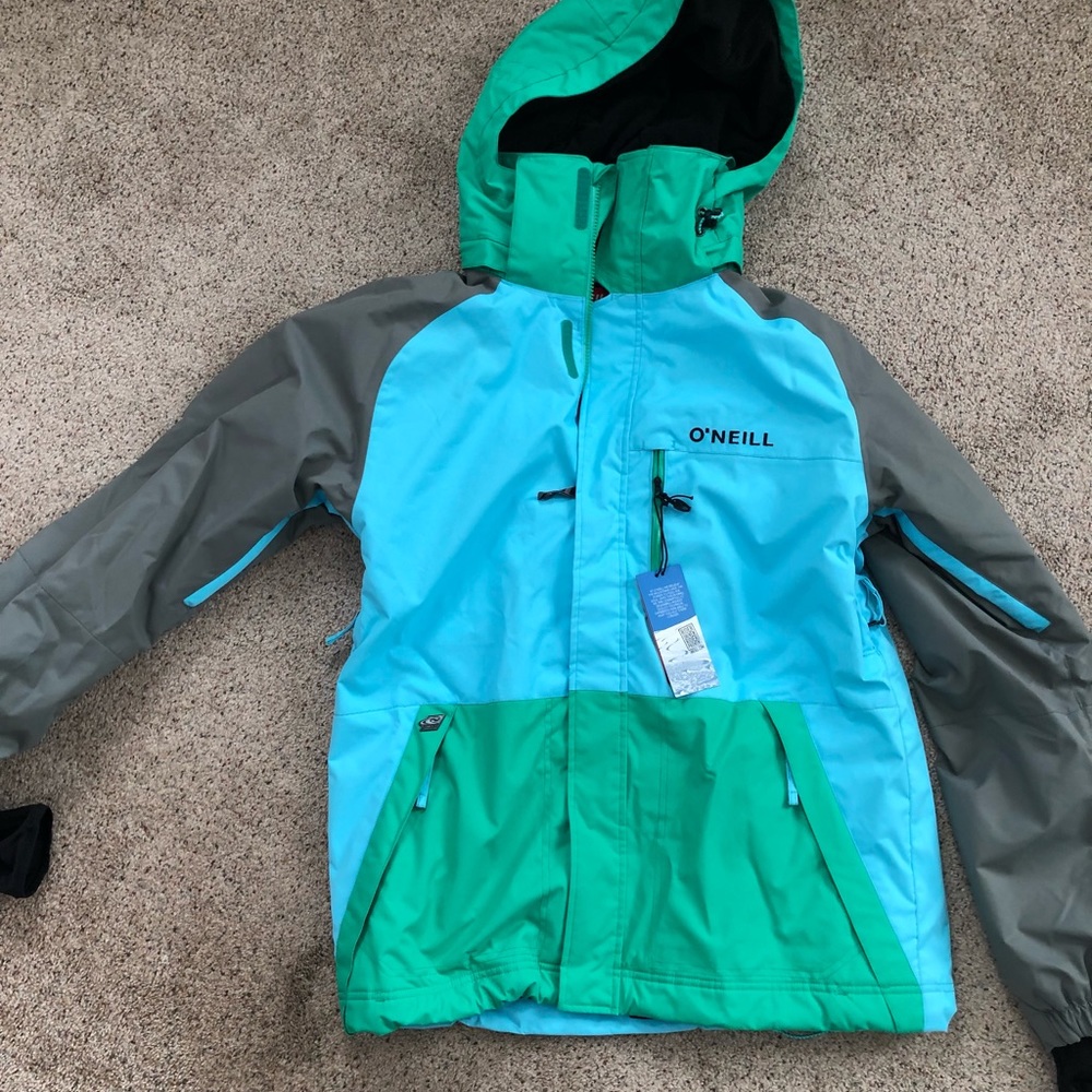 NWT men’s jacket.  size M. O’Neill. Turquoise, green and gray.